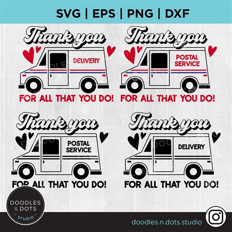 Postal Worker Svg Mail Carrier Svg Mail Truck Svg Thank You Etsy