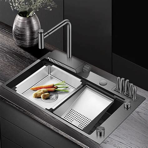 Fregadero De Cocina Nano Black Step Sus De Acero Inoxidable De Mm