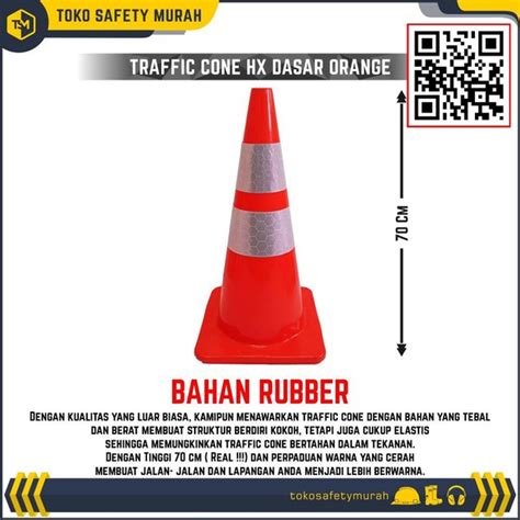 Jual Traffic Cone Kerucut Jalan Base Orange Cm Bahan Tebal Mengkilap