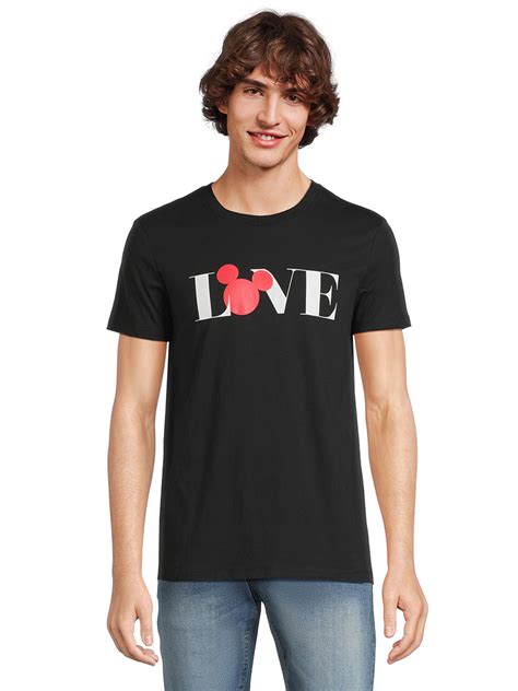 Disney Mickey Mouse Mens And Big Mens Valentines Day Short Sleeve Tee