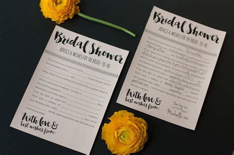 Fun Printable Bridal Shower Advice Cards - FREE Download