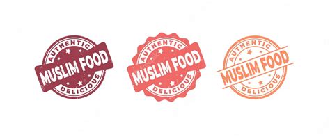 Premium Vector Muslim Food Sign Or Stamp Grunge Rubber On White