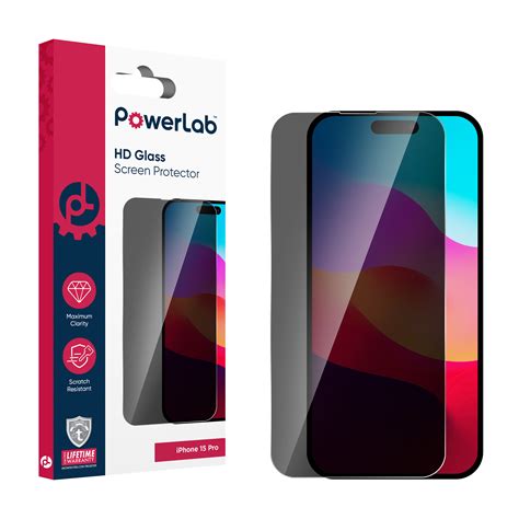 IPhone 15 Pro PowerLab Tempered Glass Privacy Screen Protector