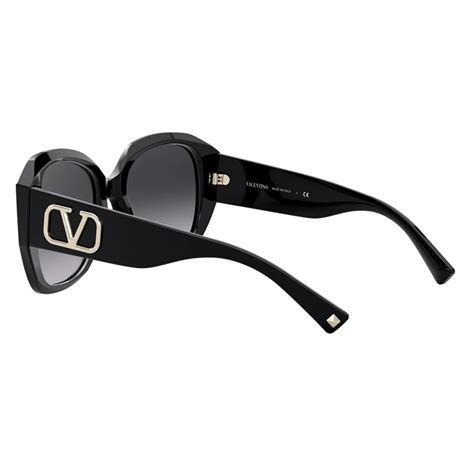 Valentino Squared Acetate Frame With Vlogo Signature Sunglasses Black Valentino Eyewear