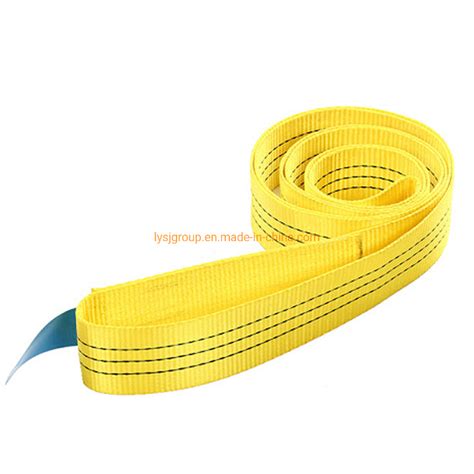 Ton Mtr Yellow Color Double Ply Webbing Slings Flat Belt China