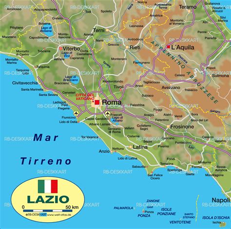 Map Of Latium State Section In Italy Welt Atlasde