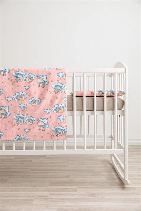 Pink Cotton Baby Girl Crib Bedding Set - Etsy | Baby girl crib bedding ...