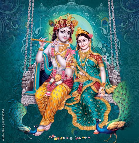 High Resolution Indian God Radha Krishna Illustrations Digital