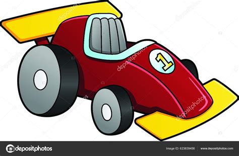 Race Car Cartoon Clipart Colored Illustration Stock Vector By Yay