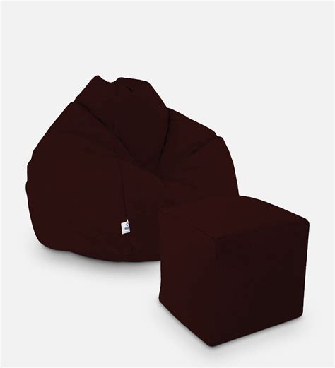 Buy Premium Xxl Leatherette Bean Bag With Beans In Brown Colour With