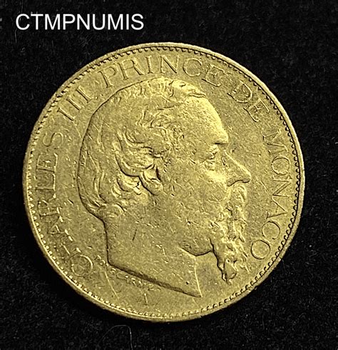 MONNAIE MONACO 20 FRANCS OR CHARLES III 1878 CTMP NUMIS Achat