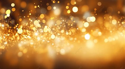 Gold Glitter Christmas Abstract Background With Light Bokeh And