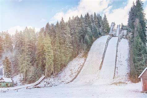 Jump Ski Ramp In Vorokhta Ukraine Stock Image Image Of Extreme Cold