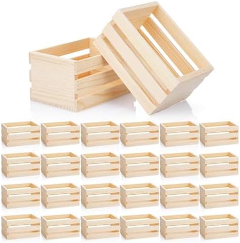 Amazon Roowest 24 Pcs Small Wooden Crates Wood Craft Nesting Wood