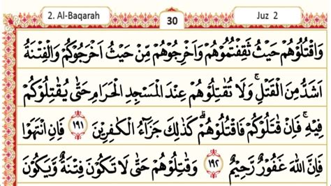 Belajar Tahsin Quran Surah Al Baqarah Ayat 191 196 Beserta Hukum