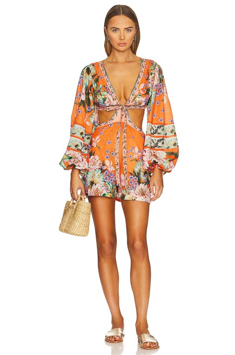 Agua Bendita X REVOLVE Breeze Romper In Posy Orange REVOLVE