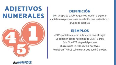 Qué son los adjetivos NUMERALES con ejemplos