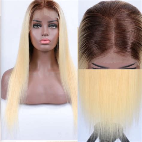 Blonde Ombre Wig Long Straight And Density Virgin Hair