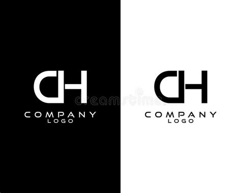 Abstract Letter CH,HC Logo Design Template, Black&white Alphabet Stock ...