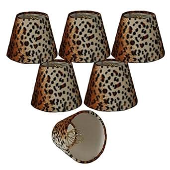 Royal Designs Black Brown Small Leopard Print Chandelier Lamp