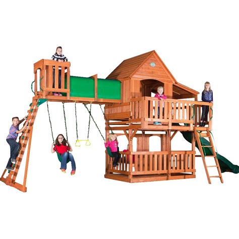 Backyard Discovery Woodridge Ii All Cedar Swing Set And Reviews Wayfair