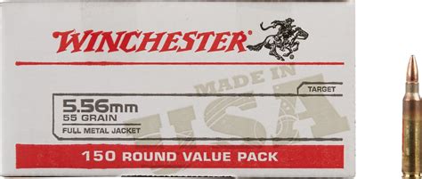Winchester 556 Nato 55 Grain Fmj Rifle Ammunition 150 Rounds