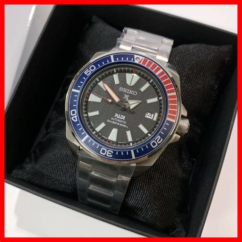 Seiko Samurai Japan Made PADI Prospex Automatic Diver Pepsi Bezel Men