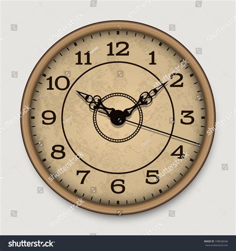 Old Antique Wall Clock Stock Vector Illustration 198638246 Shutterstock