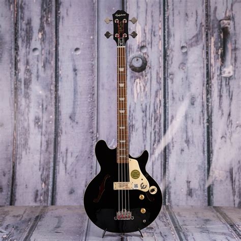 Epiphone Jack Casady Signature Semi Hollowbody Electric Bass Ebony For Sale Replay Guitar