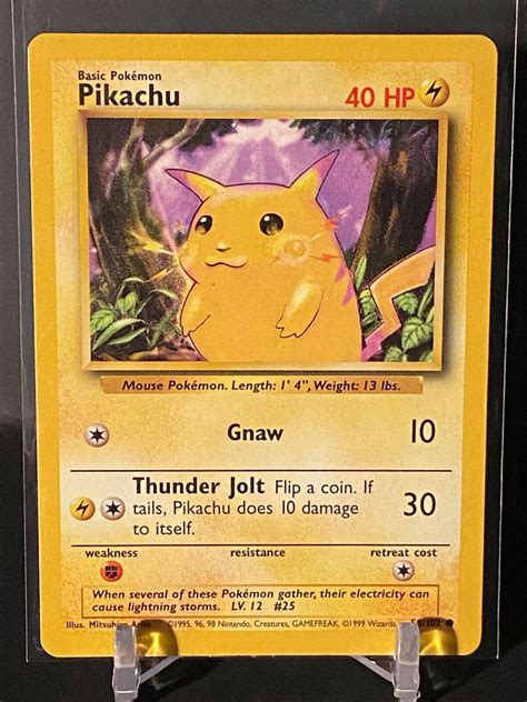 Pokemon Base Set Unlimited Yellow Cheeks Pikachu Ebay