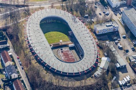 Luftaufnahme Cottbus Rennstrecke Der Rennbahn Radrennbahn In