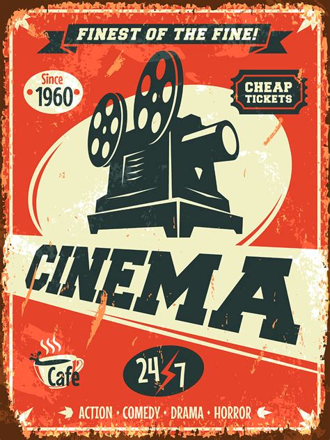 Material De Cartel De Cine Retro 02 Png PNGEgg