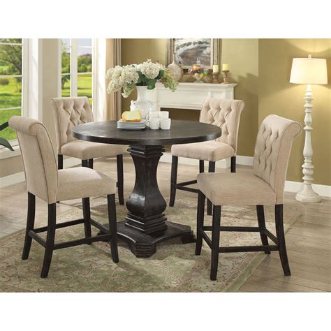 Round Counter Height Kitchen Table Set High Top Two Seater Furniture Aion Spmsoalan