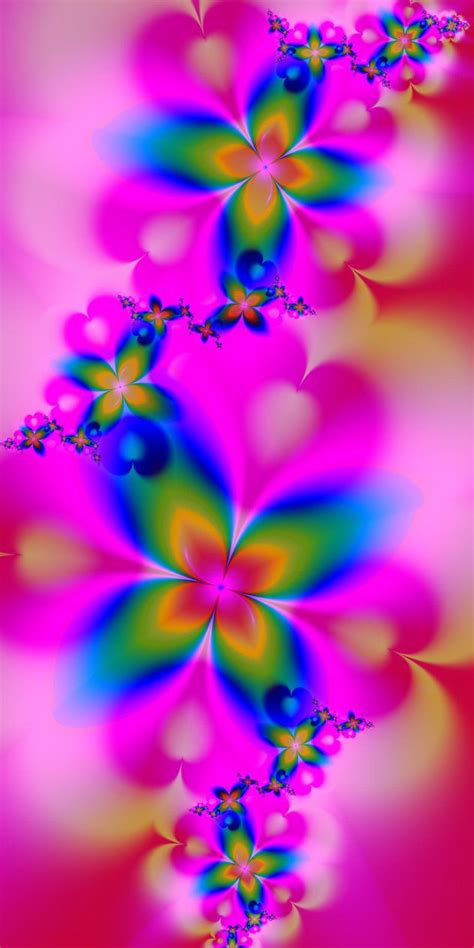 Rainbow Flowers Pink Flowers Wallpaper Flower Phone Wallpaper