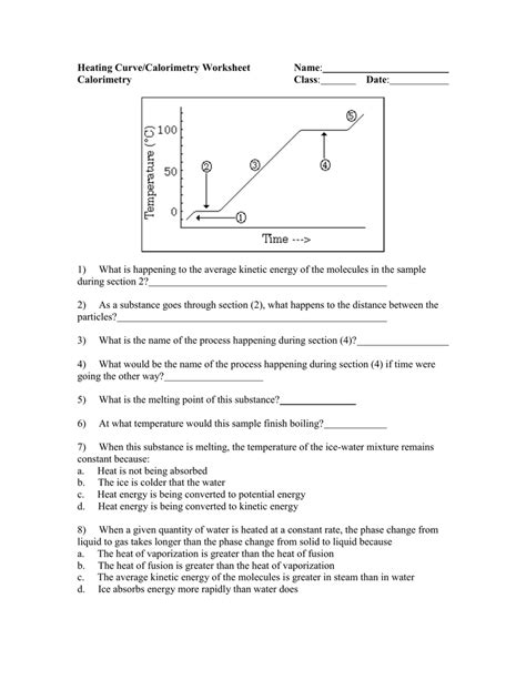 Heat And Calorimetry Worksheets