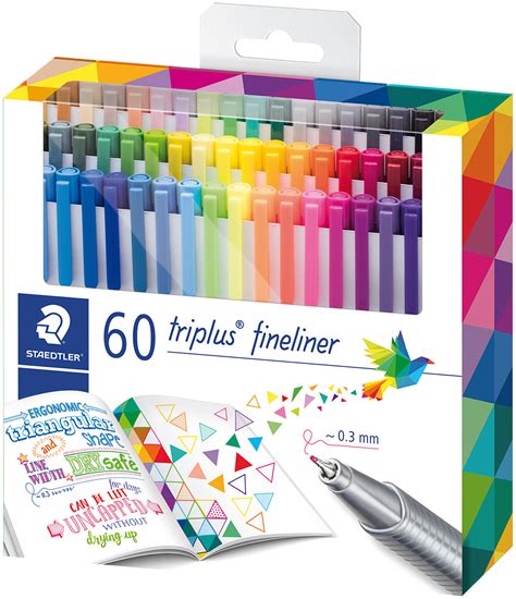 Staedtler Triplus Fineliner Pens Assorted Colours Pack Of 60