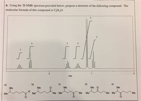 Solved Using The 1h Nmr Spectrum Provided Below Propose A