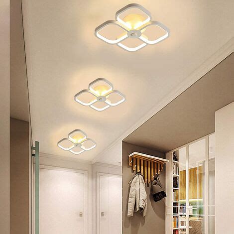 Plafonnier Led Moderne Cm Simple Blanc Double Couche Carr Croix