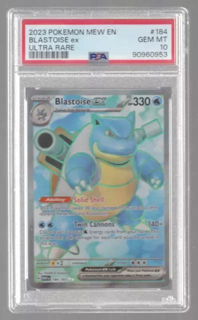 2023 POKEMON MEW En Blastoise Ex Ultra Rare 184 Psa 10 Gem Mt EUR 61