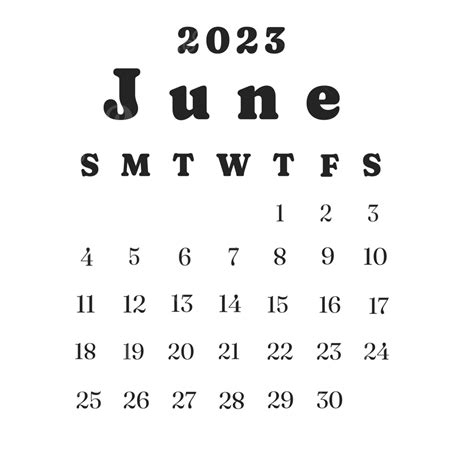 Mod Le De Calendrier De Juin Mensuel Png Juin Mensuel Facile