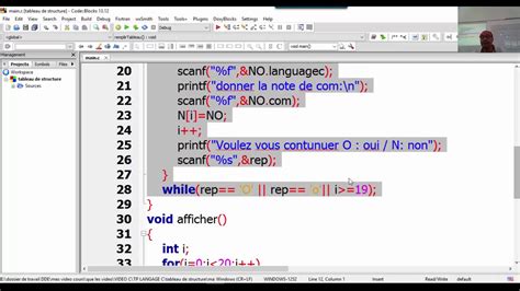 Langage C Cour Structures Et Tableaux En Darija Youtube