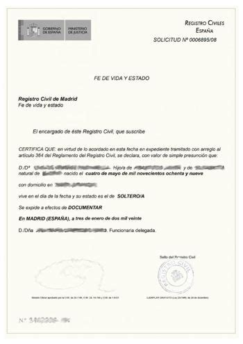 Certificado De Fe De Vida Y Estado Civil The Best Porn Website