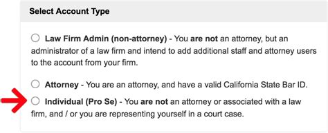 Individual Account for Self-represented / Pro-Se Litigants - E-Filing Help