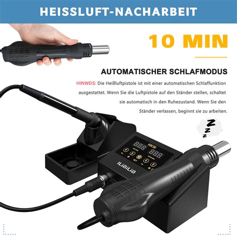 600W 2in1 Löten Set Digitale Entlötkolben Heißluft