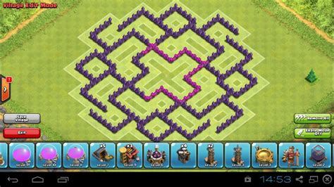 Clash Of Clans Th8 Hybrid Base Youtube