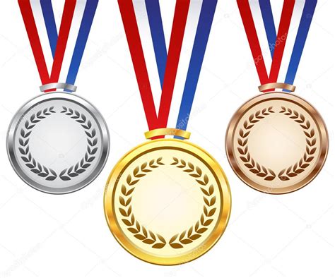 Gold Silver And Bronze Award Medals Stock Vector By Polesovsky