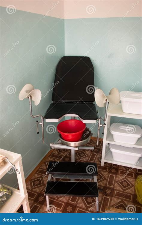 Gynecological Chair In A Light Gynecologist`s Office Stock Photography ...