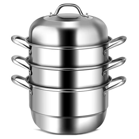 Costway Tier Inch Stainless Steel Steamer Set Cookware Pot