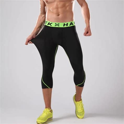 2017 New Men 3 4 Running Pants Basketball Tights Compression Running