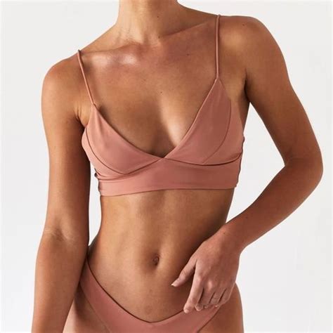 Maillots De Bain Deux Pi Ces Pour Femmes Bikini Femme Sexy Solide Push